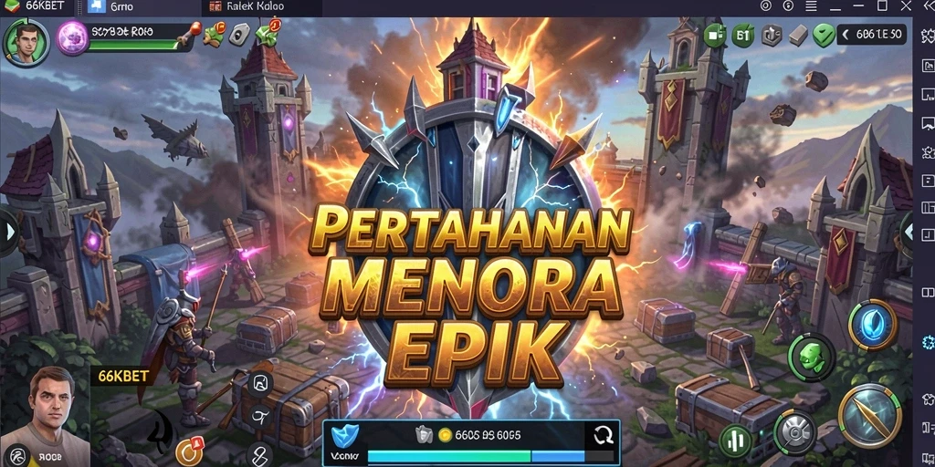 Tampilan menara pertahanan yang strategis dalam aksi.