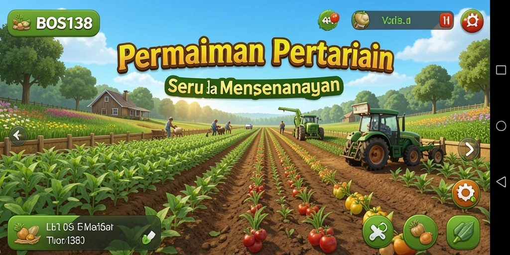 Screenshot gameplay menunjukkan aktivitas pertanian yang menakjubkan di BOS138.