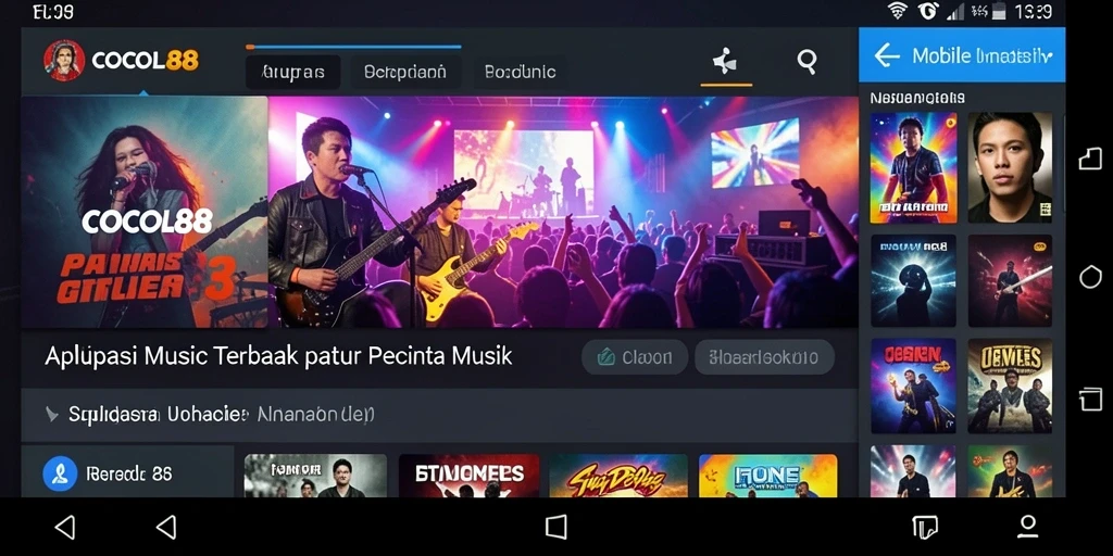 Screenshot COCOL88 menunjukkan pengalaman mendengarkan musik yang interaktif.