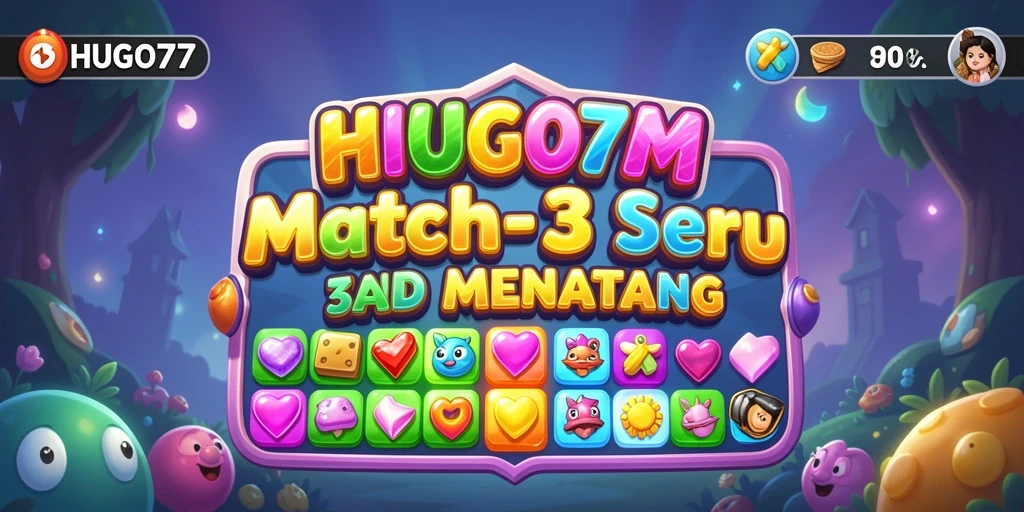 Gameplay HUGO77 yang seru dalam mencocokkan elemen.