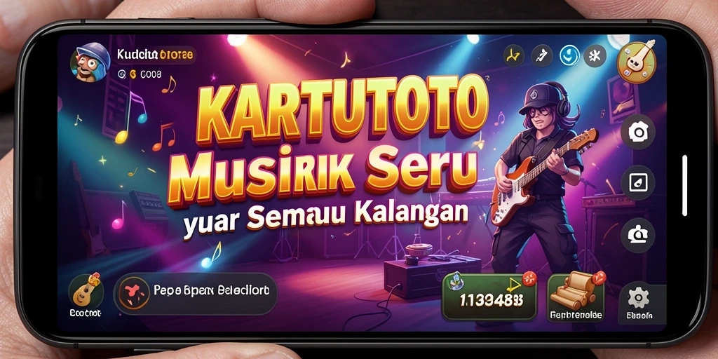 Tampilan gameplay KARTUTOTO dengan interoperabilitas musik yang menarik.