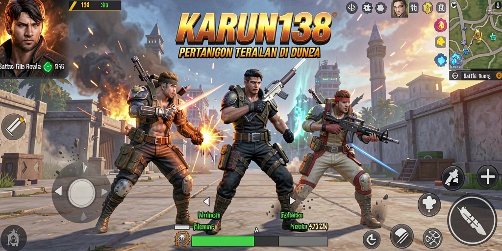 Tangkapan layar menunjukkan pertempuran seru dalam KARUN138.
