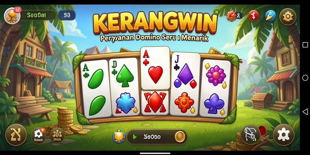 Tampilan permainan Domino KERANGWIN yang seru dan interaktif.