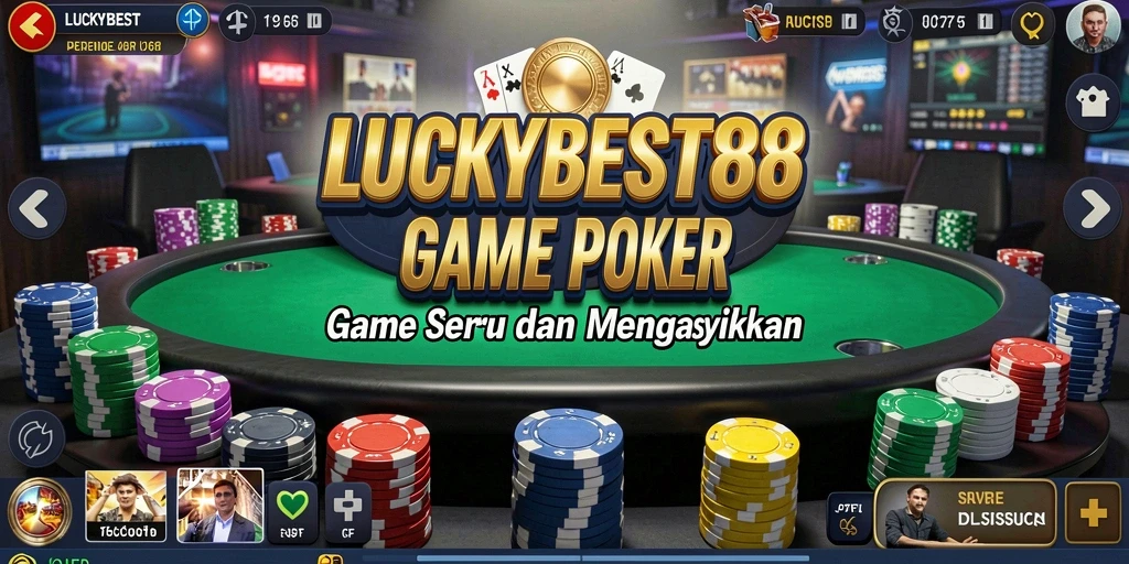 Tampilan gameplay Poker yang seru dan menantang di LUCKYBEST88.