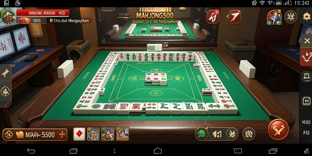 Tampilan gameplay seru dari MAHJONG500 yang menggambarkan momen menegangkan.