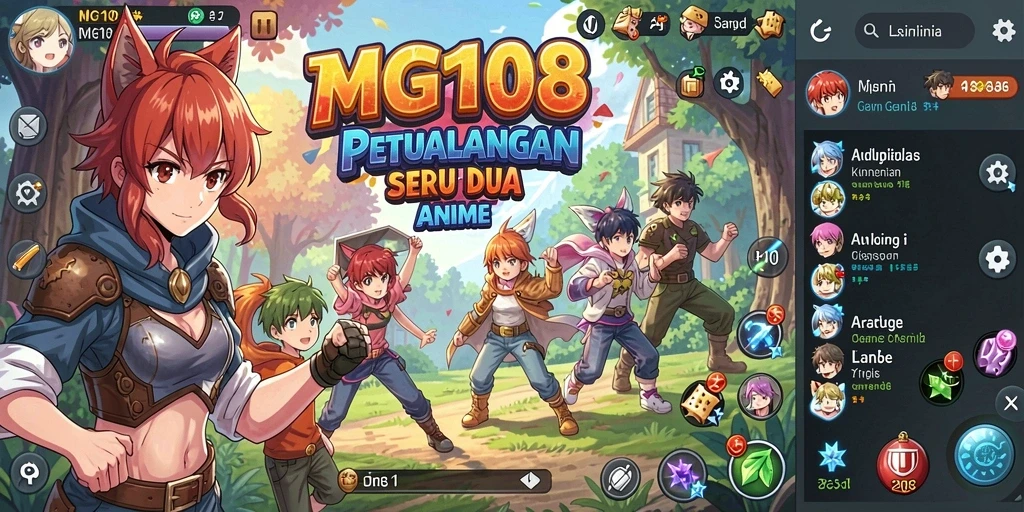Tampilan gameplay MG108 yang menarik dalam dunia Anime.
