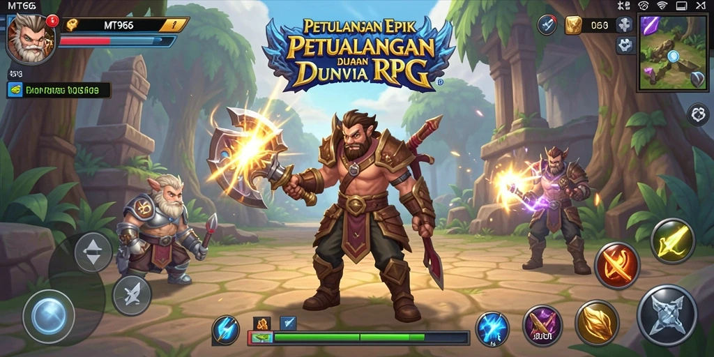 Tampilan gameplay MT966 yang penuh aksi dan petualangan RPG.