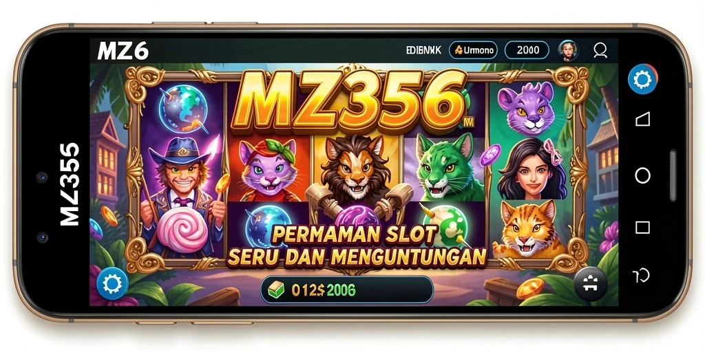 Screenshot gameplay MZ356 menampilkan aksi seru dengan gulungan slot yang berputar.