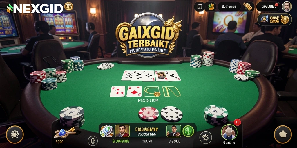Tampilan gameplay poker seru di NEXGID dengan pemain aktif.