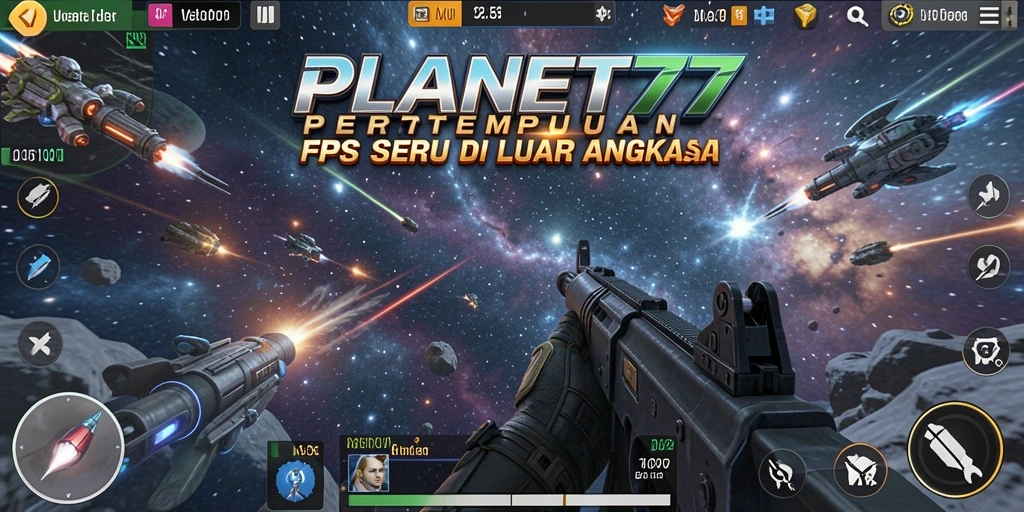 Gameplay seru dan menegangkan di PLANET77, tembak-menembak luar angkasa.