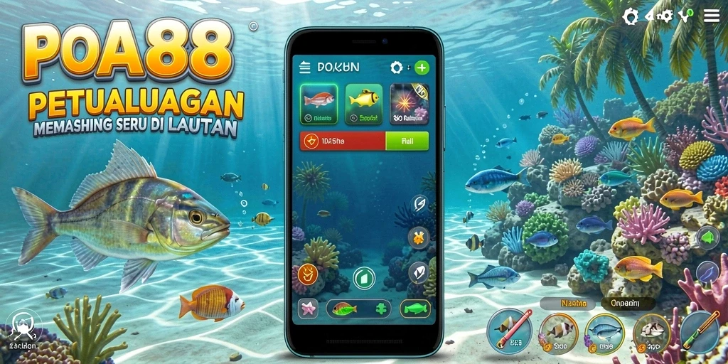 Screenshot POA88 menampilkan aksi memancing di laut yang menegangkan.