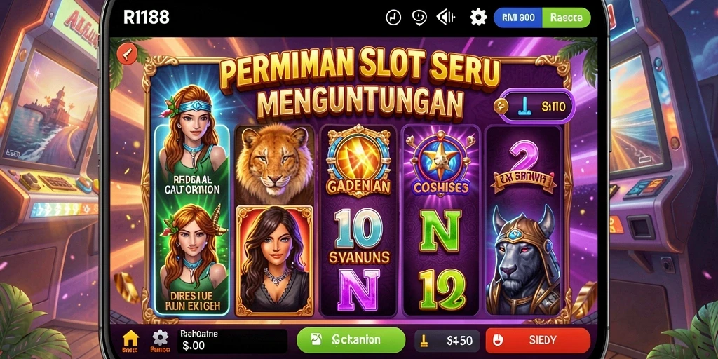 Tangkapan layar gameplay Slot RI188 yang menarik dan penuh warna.