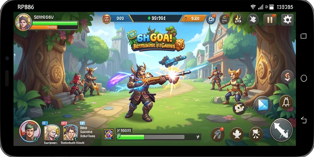Tampilan gameplay RP886 yang ceria dan mengasyikkan.