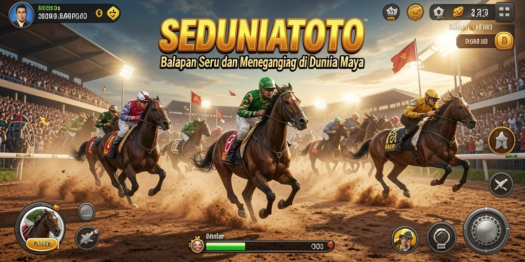 Screenshot gameplay SEDUNIATOTO menampilkan aksi balapan yang mendebarkan.