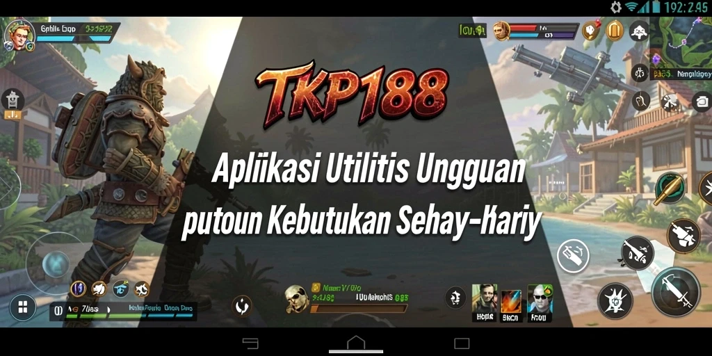 Screenshot utama TKP188 dengan tampilan bersih dan fitur utilitas.
