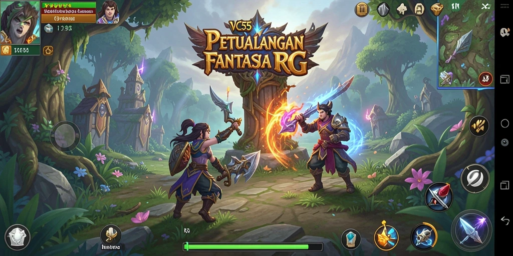 Tampilan gameplay seru dari VC55 dengan aksi RPG yang mendebarkan.