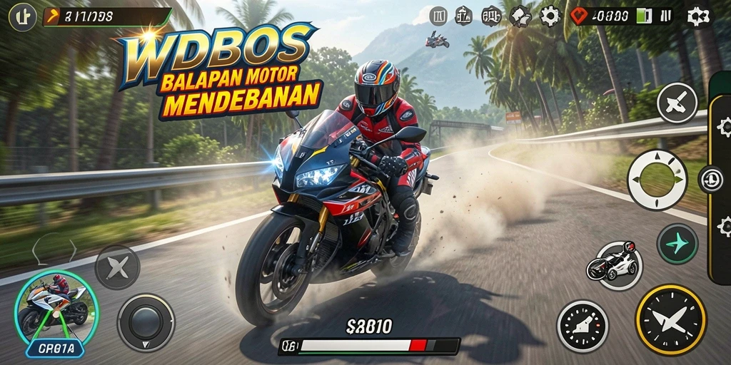 Gameplay WDBOS yang seru dan mendebarkan saat berlomba.