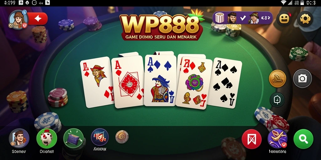 Tampilan gameplay seru dalam WP888 yang menampilkan aksi permainan Domino.