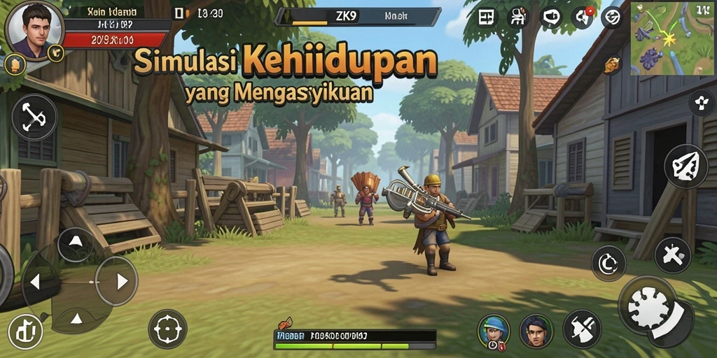 Tampilan gameplay ZK9 yang penuh warna dan interaksi.